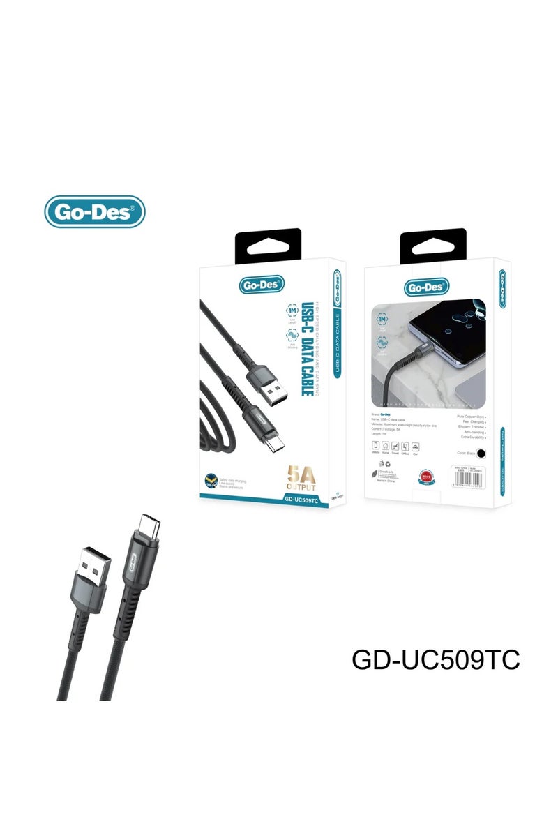 Go-Des USB Fast Charging Cable Aluminum Alloy Nylon Braided Type-C Micro Lightning to USB-A USB-C - Image 4