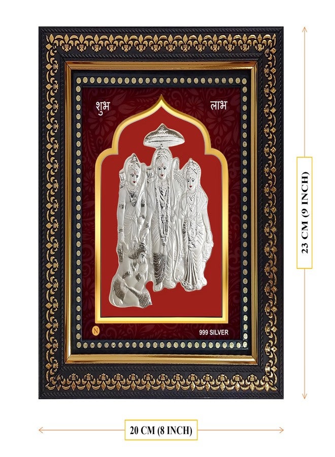 ARTSMINE - 99.9% Silver Ram Darbar Frame | Shri Ram Sita Hanuman Ji Silver Frame | Premium Pooja Room Table Top & Wall Decor | With Purity Certificate & Gift Bag | H × L 23 × 20 CM - 1 Unit - Image 3