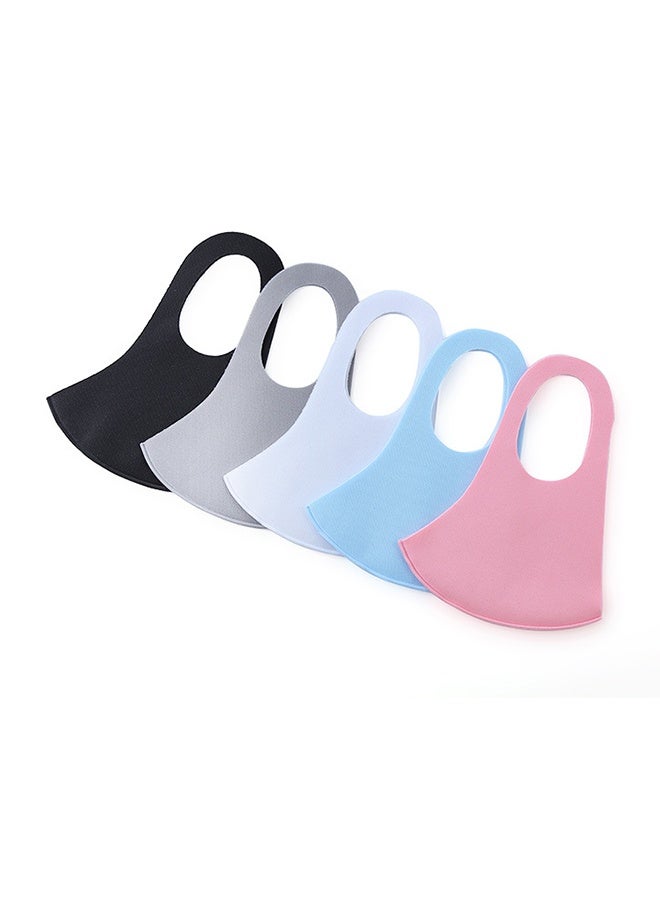 5 Pcs Reusable Breathable Cloth Cotton Face Masks set, Fabric Face Covering Dust Proof (Mixcolour) - Image 2