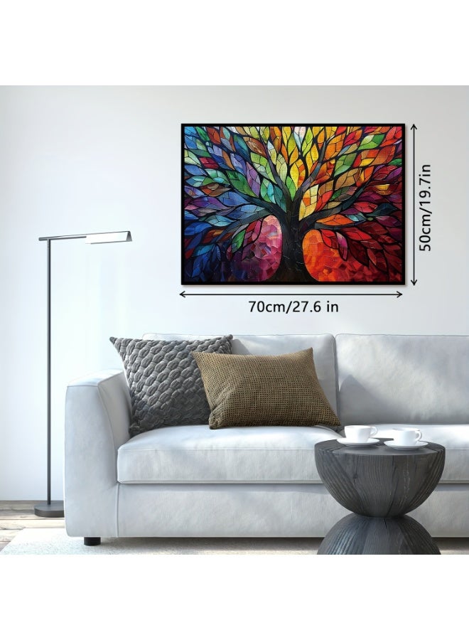 Capstro 1000 Piece Puzzle – Colorful Stained Glass Tree of Life Artwork | Challenging Family Puzzle Game for Teens & Adults | Premium Cardboard Interlocking Pieces – Tree of Life - Image 5