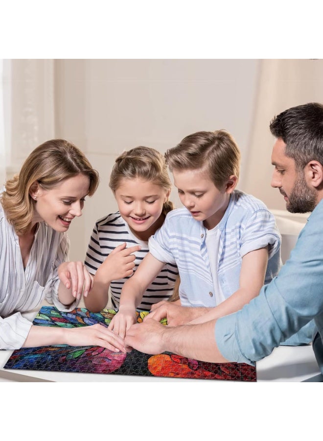 Capstro 1000 Piece Puzzle – Colorful Stained Glass Tree of Life Artwork | Challenging Family Puzzle Game for Teens & Adults | Premium Cardboard Interlocking Pieces – Tree of Life - Image 4