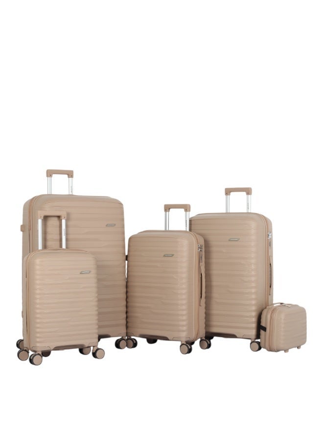 أفياتور طقم حقائب سفر فاخر ومتكامل – 5 قطع من AVIATOR مصنوع من البولي بروبلين المقاوم للكسر متانة عالية – تصميم عصري – أداء مثالي في كل رحلة - Image 1