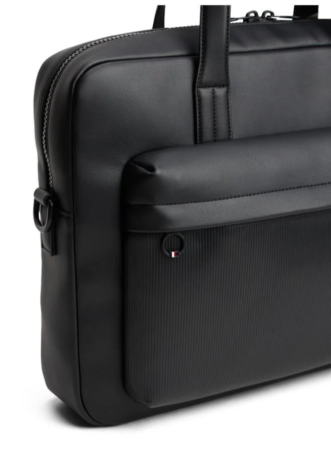 TOMMY HILFIGER  Hilfiger Flag Ribbed Pocket Laptop Bag for Men | Best Price UAE