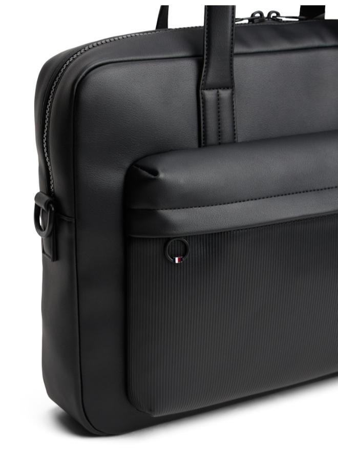 TOMMY HILFIGER Hilfiger Flag Ribbed Pocket Laptop Bag - Image 5