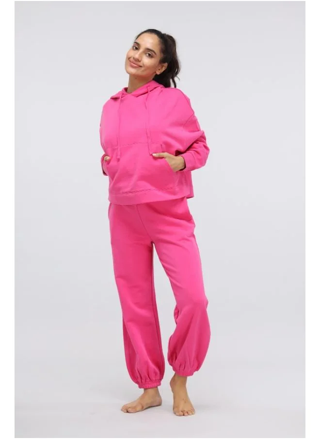 نسيسيرا Pink Cotton Terry Hoodie Set