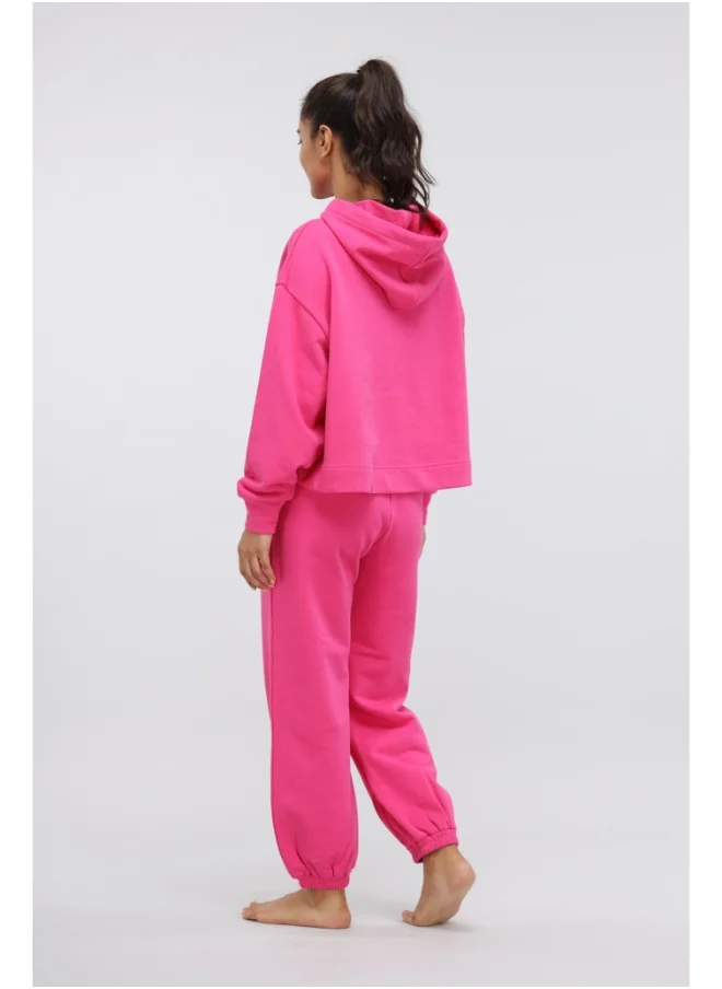 نسيسيرا Pink Cotton Terry Hoodie Set