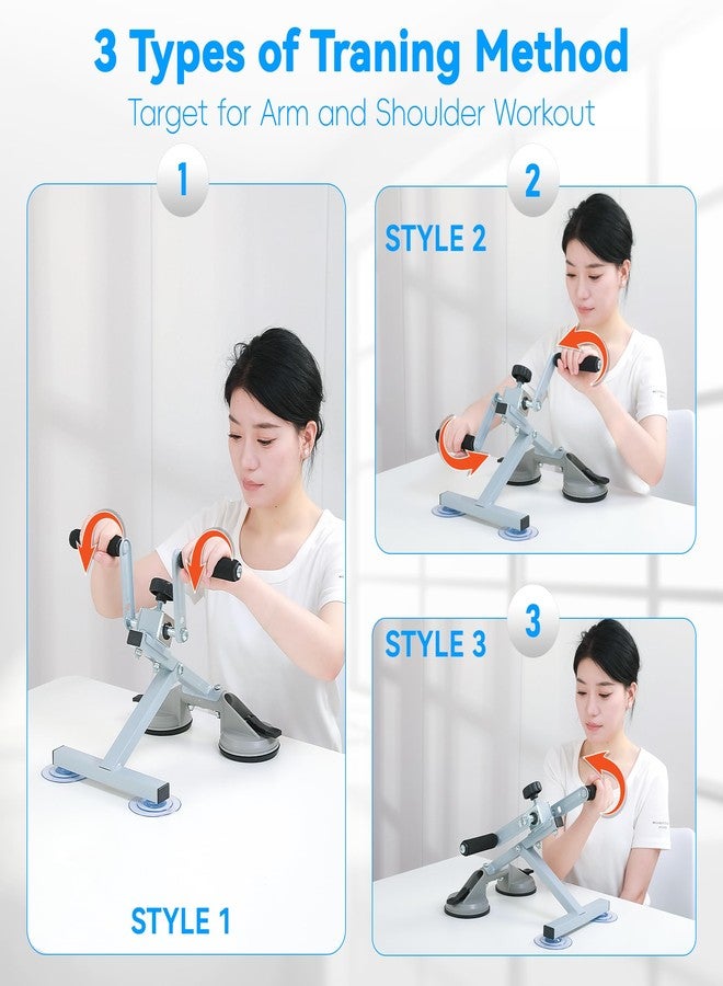 JFMkaer Arm Bike for Physical Therapy, Multifunction Rehabilitation Exerciser for Arm and Shoulder, Stroke Rehab Equipment, Portable Indoor Arm Cycle for Seniors, Adjustable Resistance, Anti-Slip - Image 2