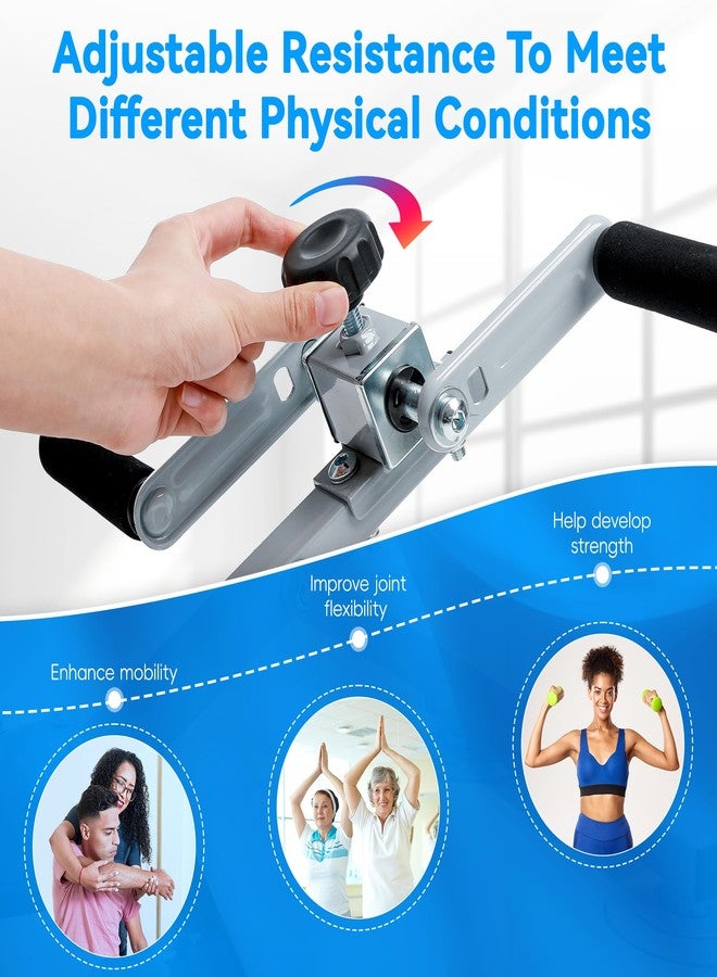JFMkaer Arm Bike for Physical Therapy, Multifunction Rehabilitation Exerciser for Arm and Shoulder, Stroke Rehab Equipment, Portable Indoor Arm Cycle for Seniors, Adjustable Resistance, Anti-Slip - Image 3