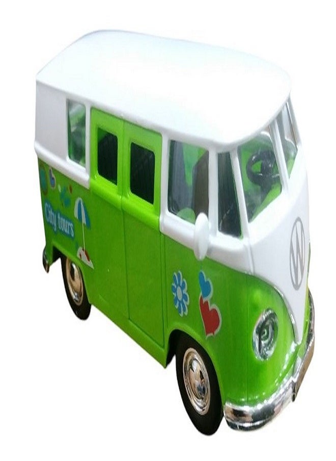 Volkswagen Volkswagen Bus Miniature Model Car Minibus Metal/Plastic, Opening Doors (Green)  - Image 2