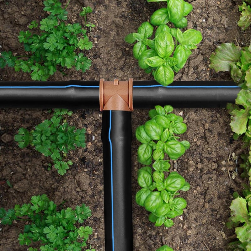 JAYEE 25 Pack Drip Irrigation Barbed Tee Fittings (17mm) for 1/2" Drip Hose(0.600”ID) ，Sprinkler Tubing Connector for Drip System - Image 4