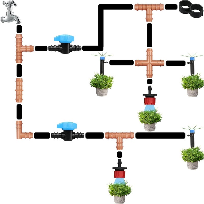 JAYEE 25 Pack Drip Irrigation Barbed Tee Fittings (17mm) for 1/2" Drip Hose(0.600”ID) ，Sprinkler Tubing Connector for Drip System - Image 5
