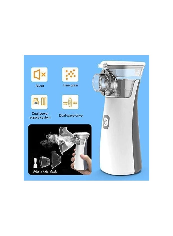 Generic Ultrasonic Medical Portable Handheld Mesh Nebulizer Machine for Children & Adults with 2 Masks and 1 Mouth piece - Image 4