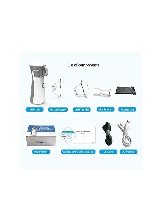 Generic Ultrasonic Medical Portable Handheld Mesh Nebulizer Machine for Children & Adults with 2 Masks and 1 Mouth piece - Image 5