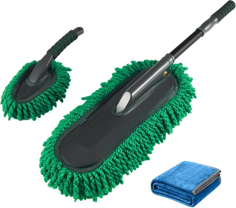 FLORICH Large Microfiber Car Duster Kit, Extendable Car Duster Exterior Scratch Free, Car Cleaning Brush Car Interior Detailing Kit, Car Cleaning Supplies for Cars RV Truck Boat - Image 1