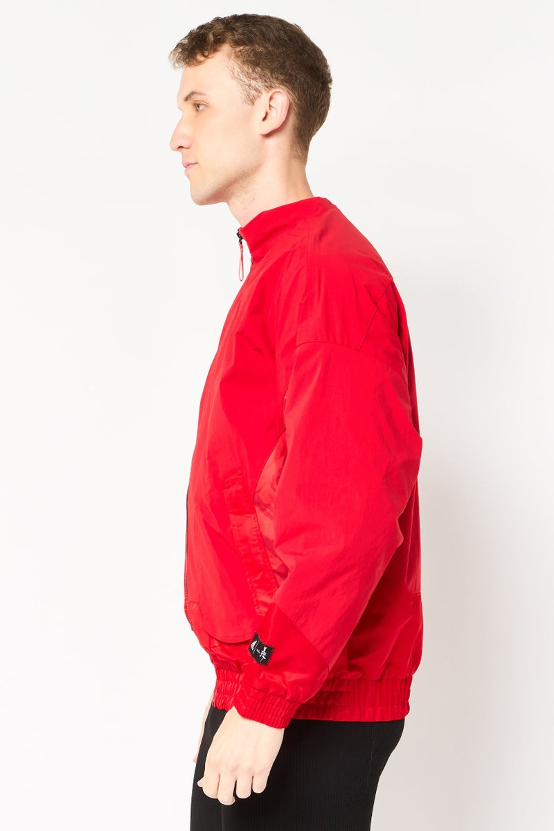 Adidas جاكيت رياضي للرجال بأكمام طويلة ومناسب من القماش الخارجي، أحمر - Image 4