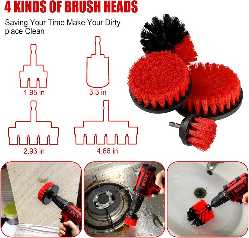 Amiss 18 PCS Car Cleaning Tools Kit with Driller Attachment Set - Image 4