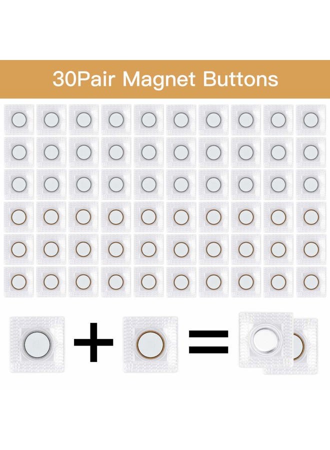 EMYVSVO 30 Pairs 1.18 Inches Invisible Magnetic Snap PVC Hidden Purse Closure Fastener Snap for Handbag Clothing Clasp DIY Craft Sewing Tools - Image 3