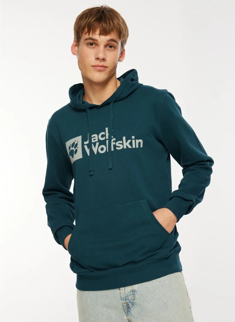 جاك ولفسكن Arthur Hoody Green Men's Hooded Sweatshirt 1000001TR