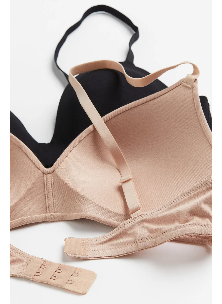 H&M 2-Pack Padded Non-Wired Cotton Bras