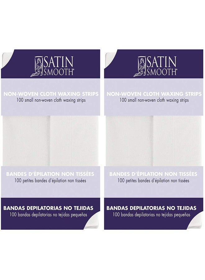 Satin Smooth Non Woven Wax Strips, Body and Face Wax Strips for Hair Removal, Cloth Waxing Strip for Women, Small, 100 ct, 2 Pack - Image 1