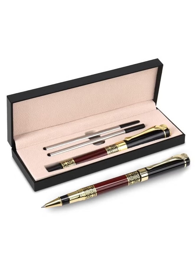 Expert Ballpoint Pen Black with Chrome Trim Luxury Line 0.5mm Tip Come 2 Pieces Ink Refill Nice BallPens Classy Gift Box for Student Executive Office - Image 1