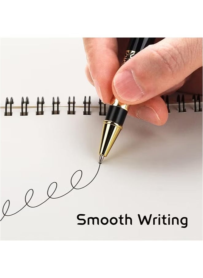 Expert Ballpoint Pen Black with Chrome Trim Luxury Line 0.5mm Tip Come 2 Pieces Ink Refill Nice BallPens Classy Gift Box for Student Executive Office - Image 3