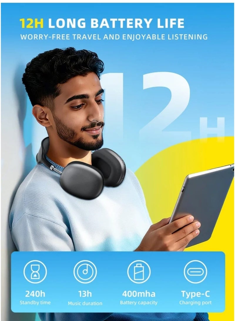 بي 9 سماعة رأس P9 لاسلكية فوق الأذن - صوت Hi-Fi ستيريو مع خاصية تقليل الضوضاء - تصميم مريح بجلد بروتيني ناعم وبطارية تدوم طويلاً - Image 5