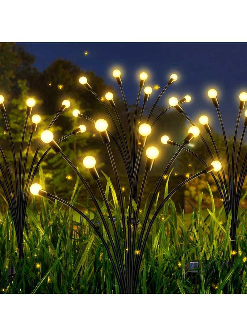 2 Pack Solar Garden Lights for Outdoor, Upgraded 6 LED Firefly Solar Swaying Lights, Sway by Wind, Waterproof Outdoor Lights Solar Powered for Yard Patio Pathway Decoration (Warm White) - Image 2