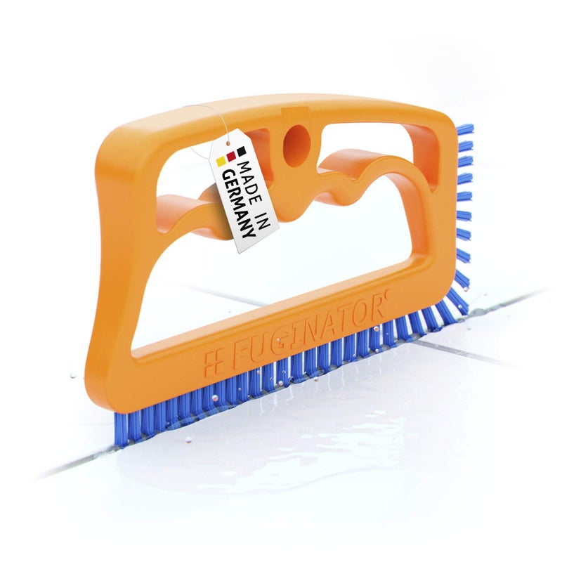 Fugenial Fuginator Scrub Brush for Tile and Grout Stiff Nylon Bristle Scrubbing Brush  Bathtub and Shower Scrubber for Floor Joints and Tile Seams  Cleaning Brush OrangeBlue
