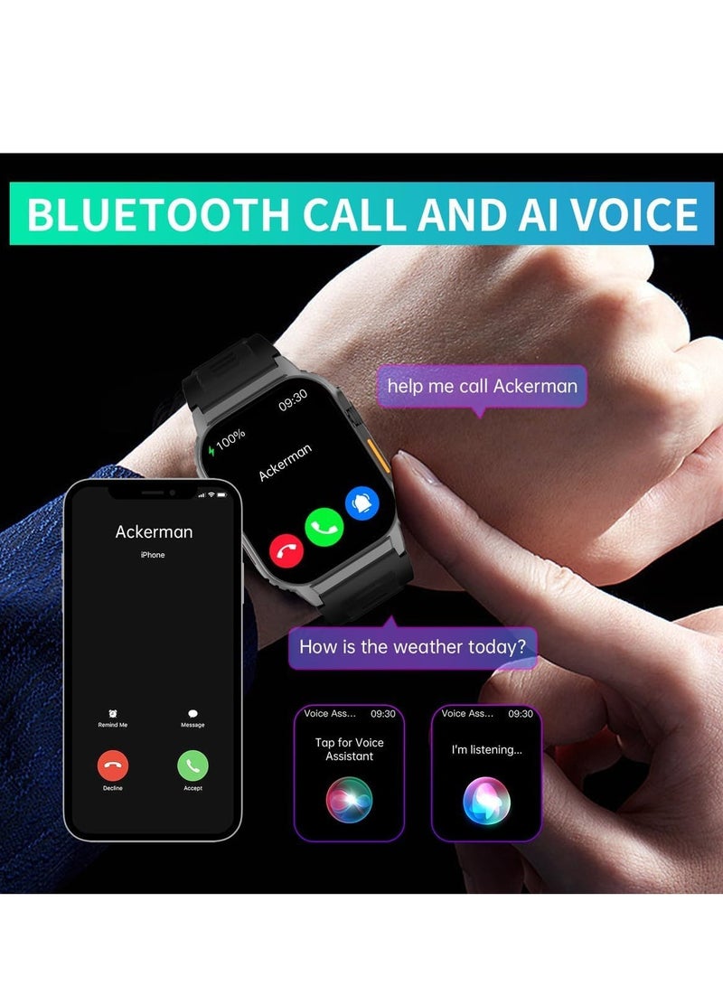 SYOSI Smart Watch(Answer/Make Call), 2.01" Smartwatch for Men Women, IP67 Waterproof, 100+ Sport Modes Fitness Tracker, Heart Rate Sleep Monitor, AI Voice, Watches Android iOS Phones - Image 2