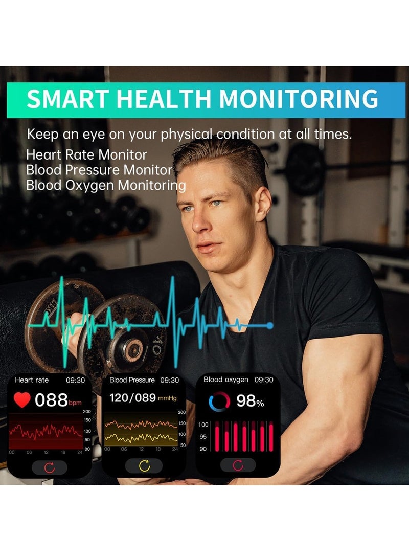 SYOSI Smart Watch(Answer/Make Call), 2.01" Smartwatch for Men Women, IP67 Waterproof, 100+ Sport Modes Fitness Tracker, Heart Rate Sleep Monitor, AI Voice, Watches Android iOS Phones - Image 5