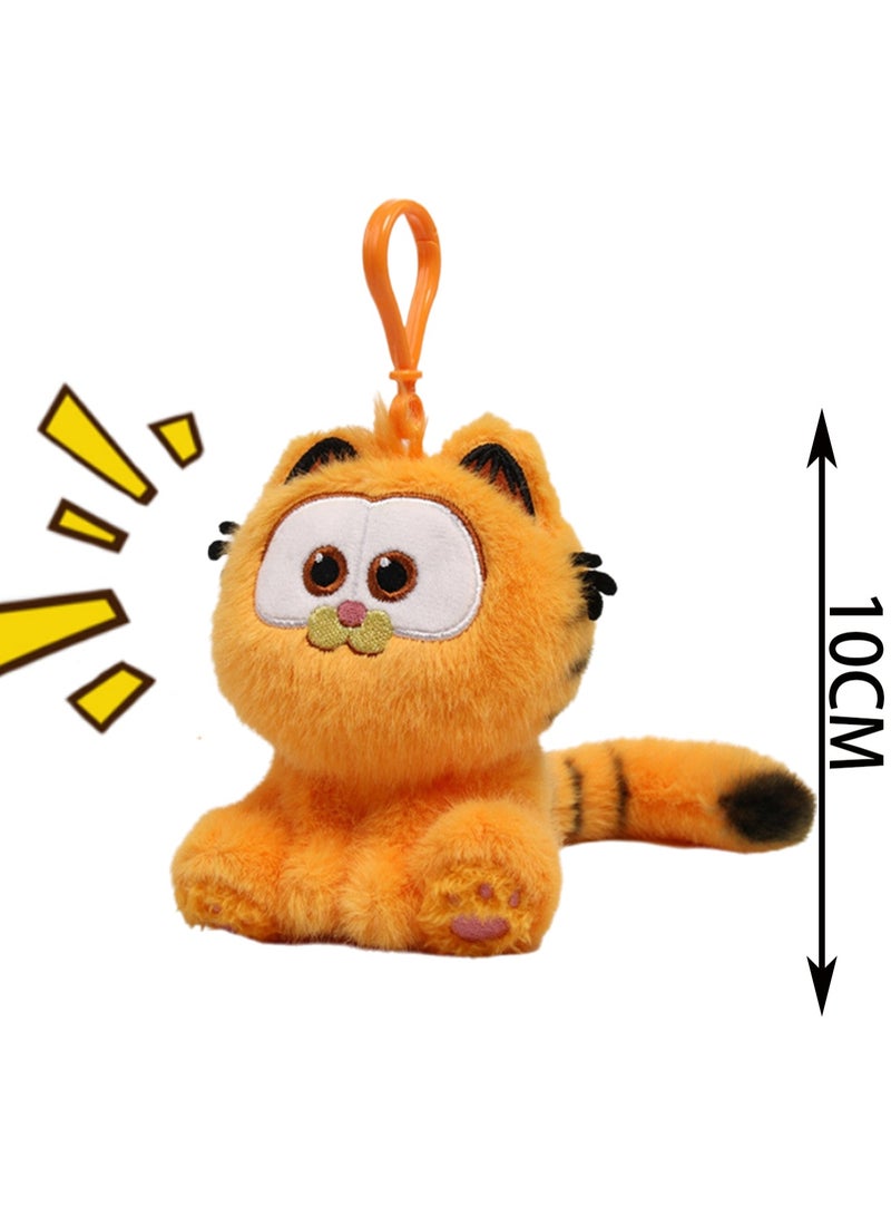 10cm Orange Cat Family Sitting Cat Pendant (Pinch And Call) Keychain Plush Doll Backpack Accessories Bag Pendant Cartoon Bag Accessories Doll Gift - Image 2