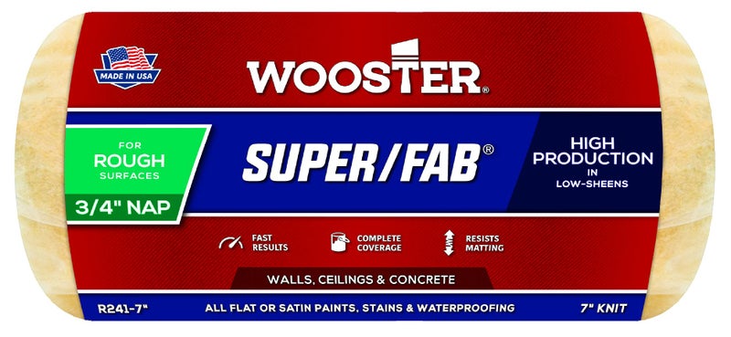 Wooster Brush R2417 SuperFab Roller Cover 34Inch Nap 7Inch Yellow