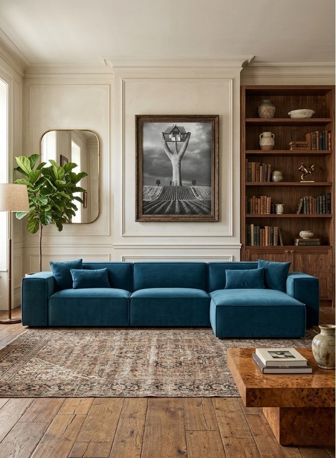 SULSHA طقم أريكة فاخرة على شكل L | أريكة زاوية | أثاث تصميم حديث أريكة قسم للغرف المعيشية - Image 1