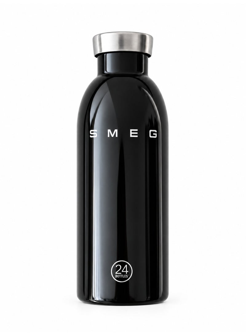 سميج مجموعة زجاجات SMEG المكونة من 24 زجاجة، مصنوعة من الفولاذ المقاوم للصدأ، مانعة للتسرب وخالية من مادة BPA، قابلة لإعادة الاستخدام، ذات فوهة واسعة وغطاء من الفولاذ المقاوم للصدأ، لون أسود، سعة 500 مل - Image 3