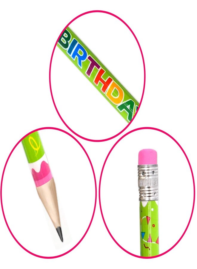 Fancy Land Happy Birthday Pencils 50Pcs Bulk Wooden Pencils with Eraser - Image 2