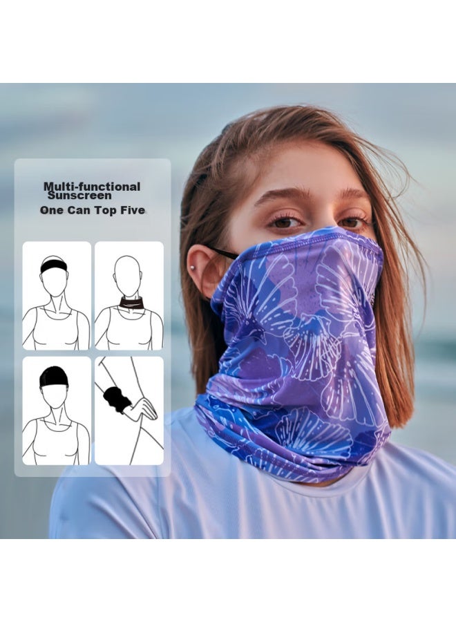 Pelliot Sun Protection Face Mask For Men And Women, Ice Silk Headscarf, Outdoor Cycling Neck Gaiter, Multifunctional Sand-proof Mask 16023203 Sky Blue - Image 5