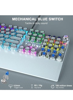 AULA Mechanical Gaming Keyboard NKRO with Wrist Rest RGB Backlit Volume/Lighting Control Knob Fully Programmable 108-Keys Anti-Ghosting Wired Computer Keyboards for Office/Games, Blue Switch  - Image 3