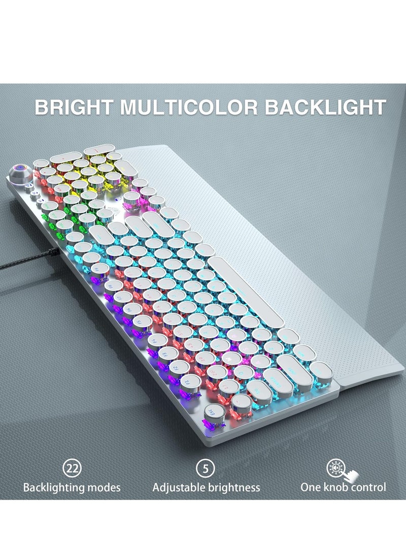 أولا لوحة مفاتيح الألعاب الميكانيكية AULA F2088، مع مفاتيح وسائط ، مسند معصم قابل للفصل، لوحة معدنية متينة، إضاءة LED بألوان قوس قزح، 104 مفتاح، لوحة مفاتيح مريحة للألعاب الكمبيوتر الشخصي (مفتاح أزرق) - Image 4