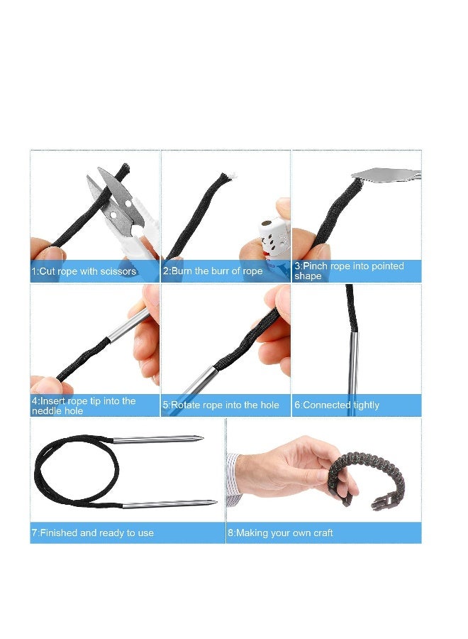 Knotter Tools, Stainless Steel Paracord Lacin Needles and Smoothing Tool for Leather or Paracord Work, Waterproof Cloth Bag, Sewing Scissor, Tweezers  - Image 4