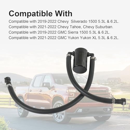 RALZAOTO Oil Catch Can Air Oil Separator Compatible with GMC Sierra 1500 Chevy Silverado 1500 2019-2022, Compatible with GMC Yukon Chevy Tahoe Suburban 2021-2022 Oil Reservoir - Image 2