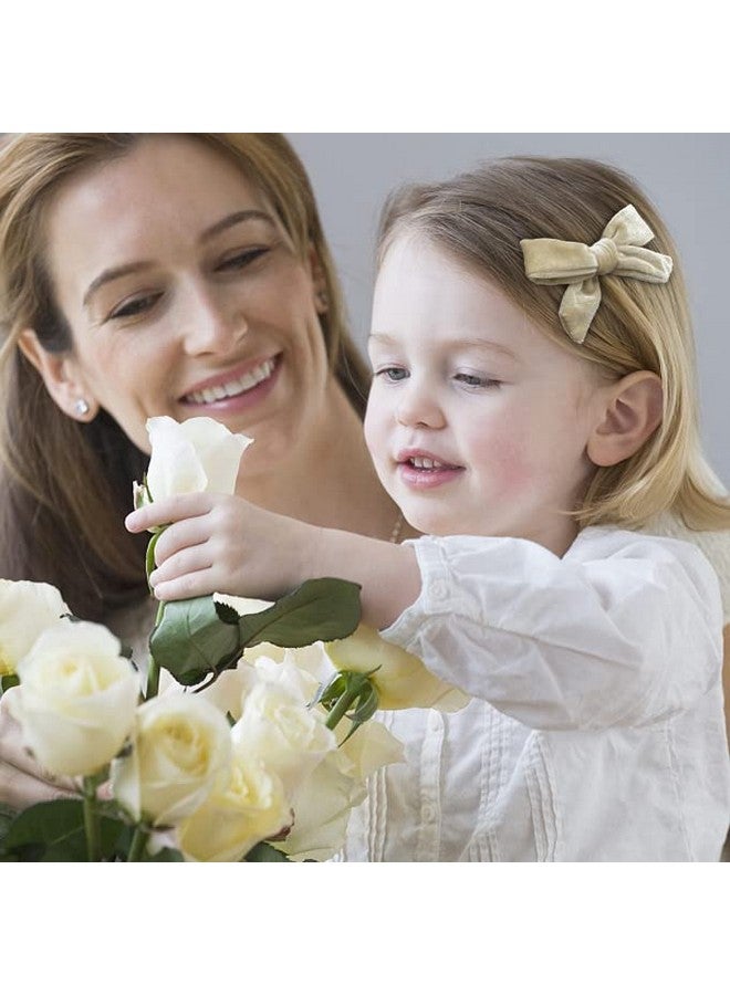 BBgifts مشابك شعر مخملية بطول 4 إنش 24 قطعة للفتيات الصغيرات مشابك شعر كاملة مبطنة بمشبك تمساح ملحقات لذيل حصان الفتاة الرضيعة حامل ذيل الشعر 12 زوج من مشابك الشعر - Image 4