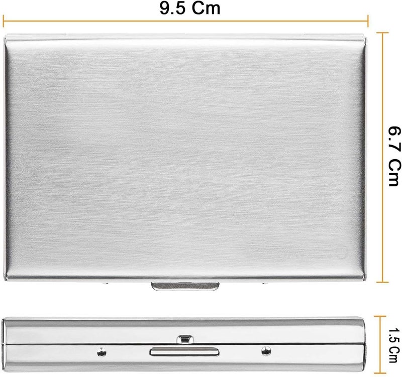 Storite 8-Slot RFID Protected Metal Credit/Debit/ATM Card Holder Wallet Case for Men & Women | Sleek Stainless Steel Card Organizer – Black & Silver (1-Pack) - Image 2