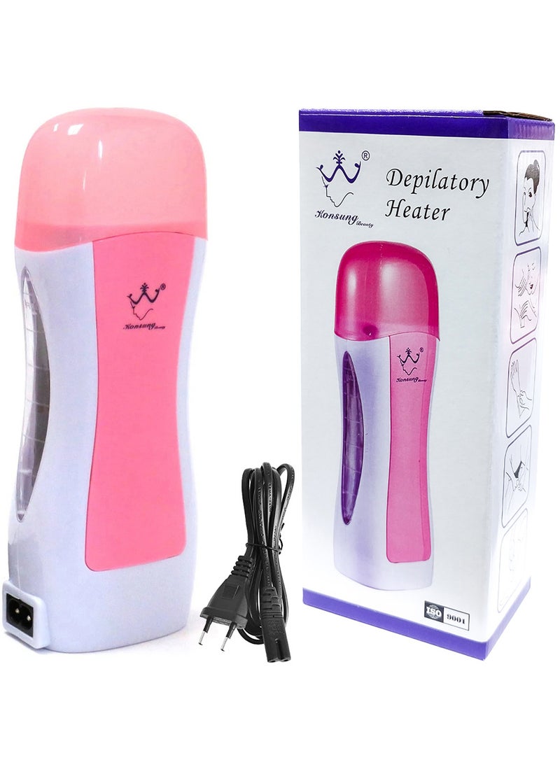 Konsung Beauty Roll On Depilatory Wax Heater Hair Removal White/Pink  - Image 1