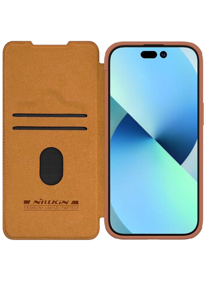 Nillkin Case For iPhone 15 Plus QIN Series Pro Sliding Camera Cover Design Leather Phone Case - Image 2