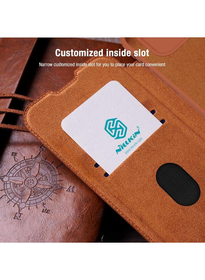 Nillkin Case For iPhone 15 Plus QIN Series Pro Sliding Camera Cover Design Leather Phone Case - Image 5