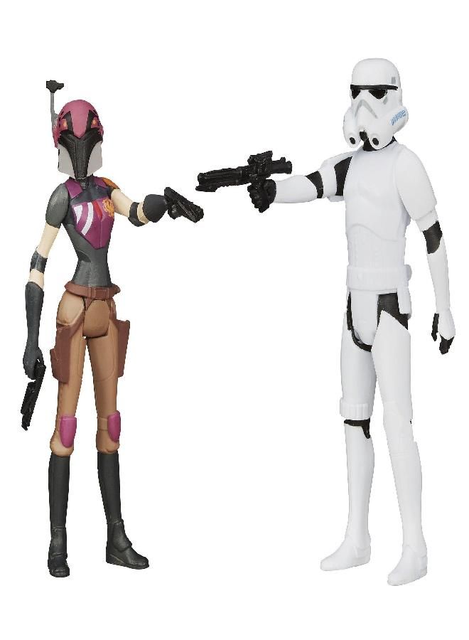 STAR WARS Star Wars Mission Series Rebels Sabine and Stormtrooper Action Figure - Image 1