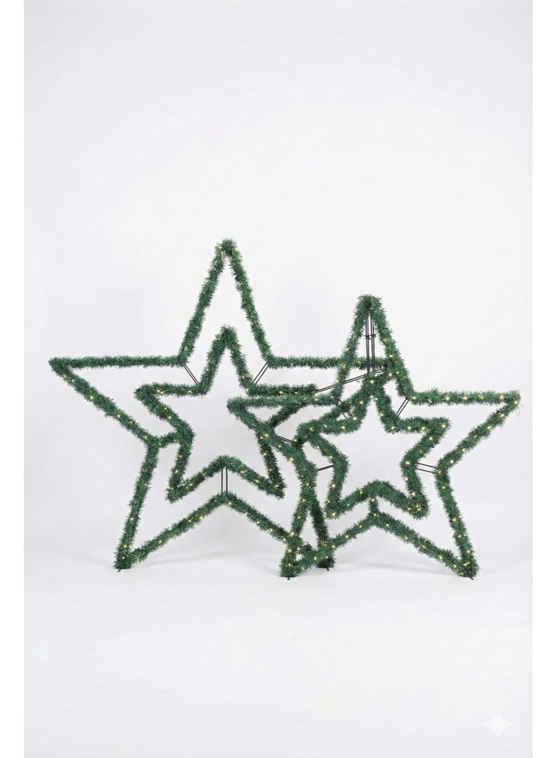 Ramadan Crescent نجمة رمضان LED زينة منزلية لعيد رمضان وعيد الميلاد ورأس السنة الخضراء 90 سم - Image 1