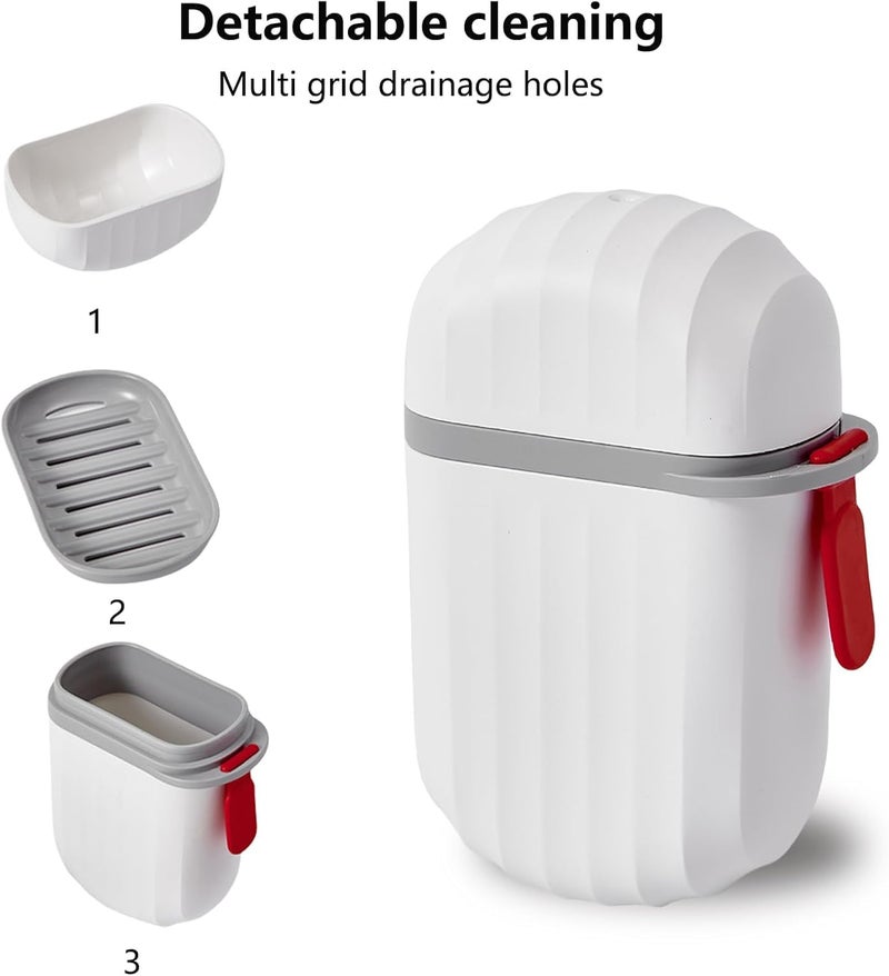Flywind Travel Soap Case, Leakproof Soap Container with Lid, Portable Soap Holder for Traveling, Soap Dish for Bathroom, Gym, School, Camping, Vacation, Outdoor Transparent - Image 3