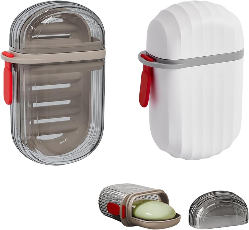 Flywind Travel Soap Case, Leakproof Soap Container with Lid, Portable Soap Holder for Traveling, Soap Dish for Bathroom, Gym, School, Camping, Vacation, Outdoor Transparent - Image 1